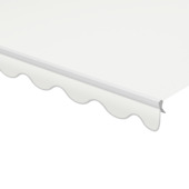 Volant à bord ondulé crème uni (couleur 0001) sur mesure