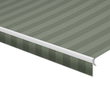 Volant à bord droit rayé vert (couleur 338674) sur mesure