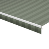 Volant à bord droit rayé vert (couleur 338674) sur mesure