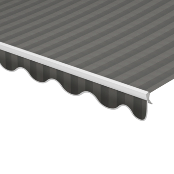 Volant à bord ondulé rayé gris (couleur 338644) sur mesure