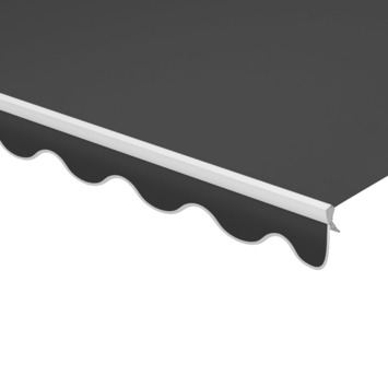 Volant à bord ondulé rouge foncé/noir uni (couleur U768) sur mesure