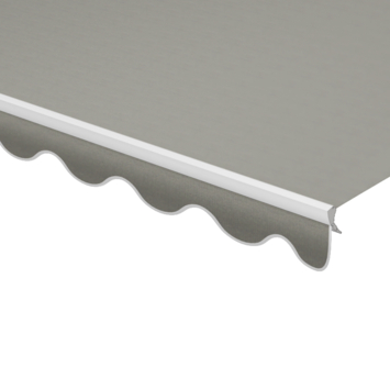 Volant à bord ondulé gris uni (couleur 320925) sur mesure