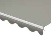 Volant à bord ondulé gris uni (couleur 320925) sur mesure