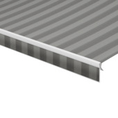 Volant à bord droit rayé gris (couleur T384) sur mesure