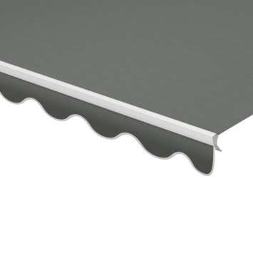 Volant à bord ondulé gris uni (couleur U343) sur mesure