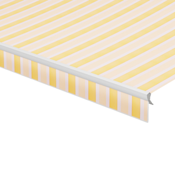 Schulprand (volant) recht streep geel/wit (kleurnr. 8612) op maat