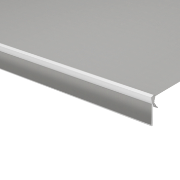 Volant à bord droit gris uni (couleur 8203) sur mesure