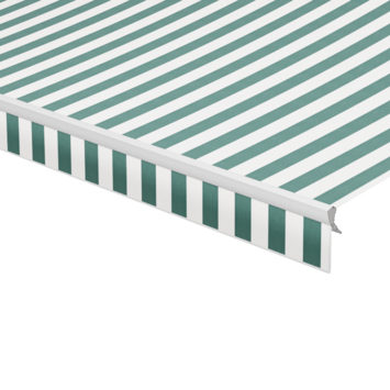 Volant à bord droit rayé vert/blanc (couleur 315420) sur mesure