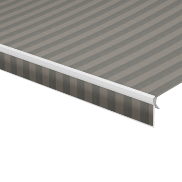 Schulprand (volant) recht streep grijs/bruin (kleurnr. 338671) op maat