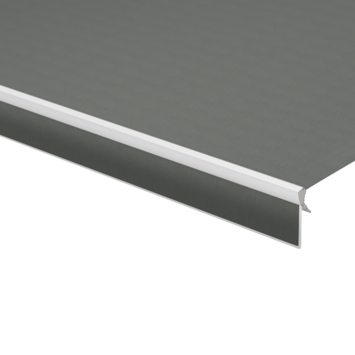 Schulprand (volant) recht effen grijs (kleurnr. U343) op maat