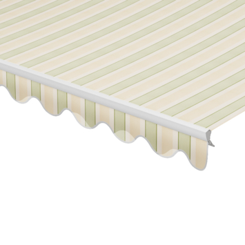 Schulprand (volant) golf streep groen/crème (kleurnr. 8614) op maat