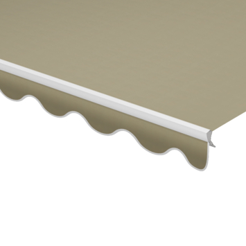 Volant à bord ondulé brun uni (couleur U337) sur mesure