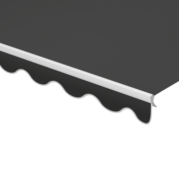 Schulprand (volant) golf effen zwart (kleurnr. 6028) op maat