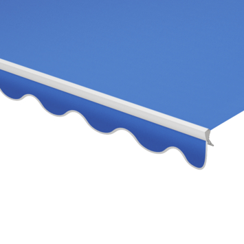 Volant à bord ondulé bleu uni (couleur 0017) sur mesure