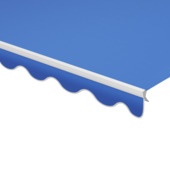 Schulprand (volant) golf effen blauw (kleurnr. 0017) op maat