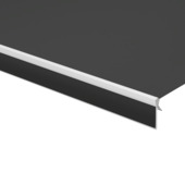 Schulprand (volant) recht effen zwart (kleurnr. 6028) op maat