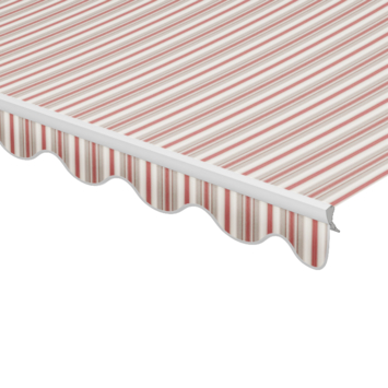 Volant à bord ondulé rayé rouge (couleur 320186) sur mesure