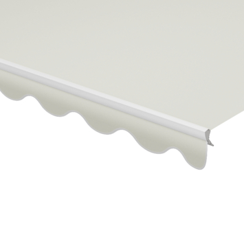 Schulprand (volant) golf effen grijs (kleurnr. 6088) op maat