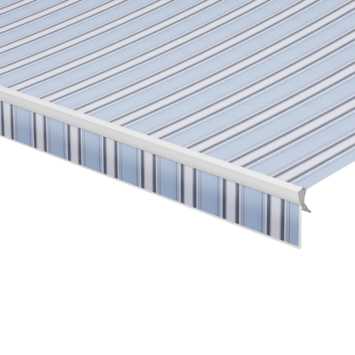 Volant à bord droit rayé bleu (couleur 7466) sur mesure