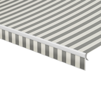 Volant à bord droit rayé gris/blanc (couleur 8922) sur mesure