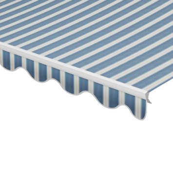 Volant à bord ondulé rayé bleu (couleur 320553) sur mesure