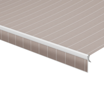 Volant à bord droit rayé brun (couleur D306) sur mesure