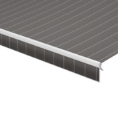 Volant à bord droit rayé gris (couleur D308) sur mesure