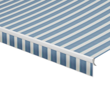 Volant à bord droit rayé bleu (couleur 320553) sur mesure