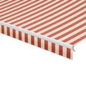 Volant à bord droit rayé rouge/crème (couleur 315550) sur mesure