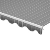 Volant à bord ondulé rayé gris (couleur T291) sur mesure