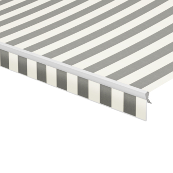 Volant à bord droit rayé gris/blanc (couleur T356) sur mesure