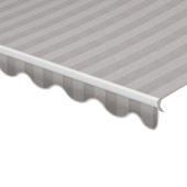 Volant à bord ondulé rayé gris (couleur T386) sur mesure