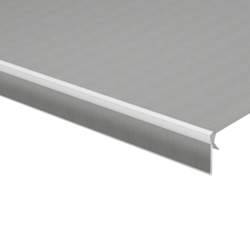 Volant à bord droit gris uni (couleur U406) sur mesure