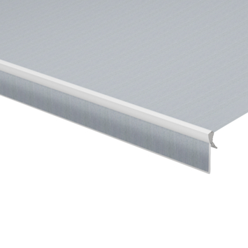 Volant à bord droit bleu uni (couleur U402) sur mesure