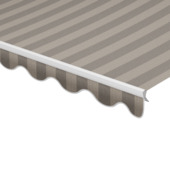 Volant à bord ondulé rayé noir/brun (couleur 338640) sur mesure