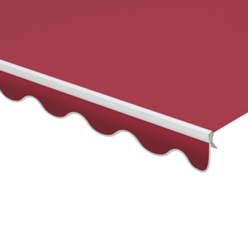 Volant à bord ondulé rouge uni (couleur 3914) sur mesure