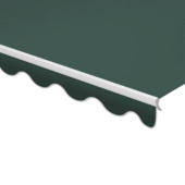 Volant à bord ondulé vert uni (couleur 6687) sur mesure