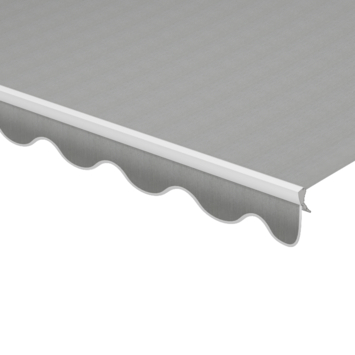 Volant à bord ondulé gris uni (couleur U406) sur mesure