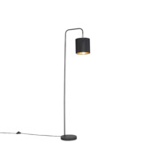 Lampadaire Qazqa Lofty 1x E27 140,5 cm métal noir