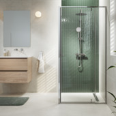 Sealskin draaideur met zijwand voor douchecabine Contour zilver hoogglans 100x100x200 cm