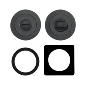 Solid rozet met toiletsluiting 52mm aluminium zwart