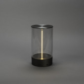 KonstSmide tafellamp Edison 1,2 W oplaadbare LED verlichting antraciet laag model