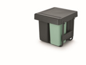 Brabantia prullenbak Sort & Go - 10 + 10 +20 L - Jade Green/Dark Grey