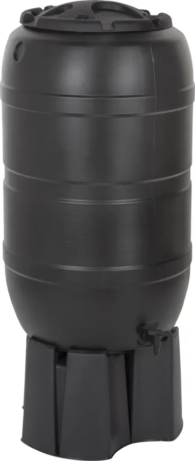Tonneau de pluie Practo Garden Classic 210L noir 57 x 97 cm + robinet, pied et collecteur filtrant