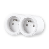 Prise connectée duo Qnect mini 16A blanc