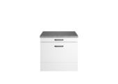 Armoire basse pour lave-linge / sèche-linge avec tablette extensible, 1 tiroir + plan de travail Optifit 60 cm