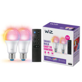 WiZ Connected LED peer E27 60W 2 stuks + afstandsbediening mat kleur licht dimbaar