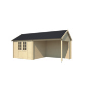 Tuinhuis met overkapping Marin vurenhout onbehandeld 575 x 275 cm