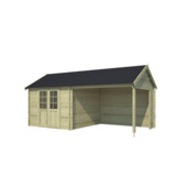 Tuinhuis met overkapping Marin vurenhout geïmpregneerd 575 x 275 cm