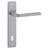 Jeu de poignées de porte Cork plaque droite 110 mm inox